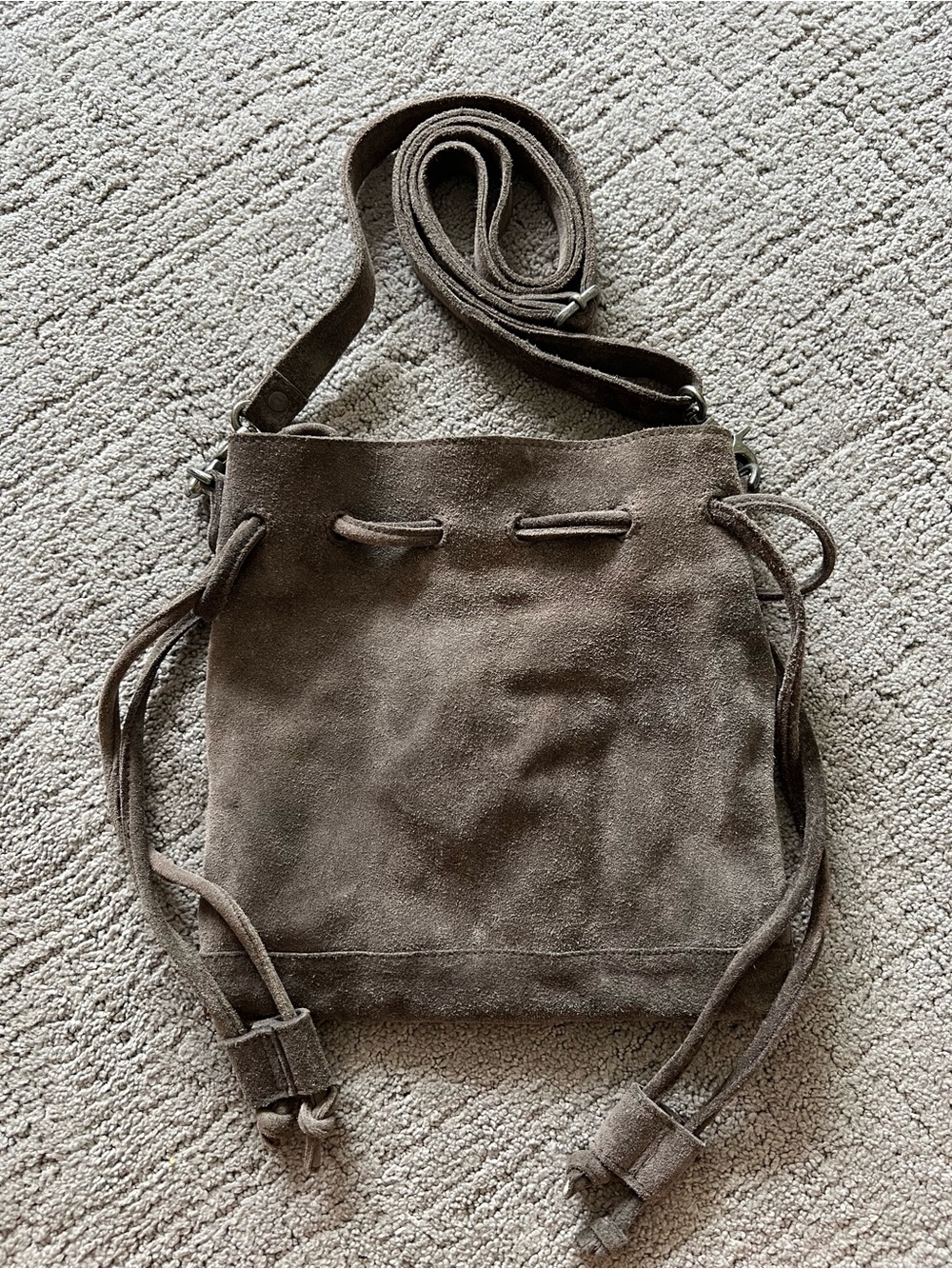 Free People Suede Drawstring Bucket Bag - Picture 3 of 12